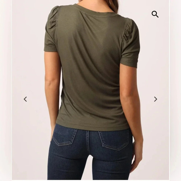 Another Love Siena Rib Shirred Top Cypress Size Large - Picture 2 of 9